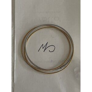 MARSALA Tricolor Bangle Bracelet Rose Silver Gold Twist Cable Stainless Steel